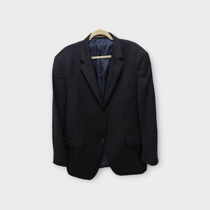 Peter Millar Blazer Mens 46L 100%‎ Wool Navy Sport Coat Jacket Made in Canada